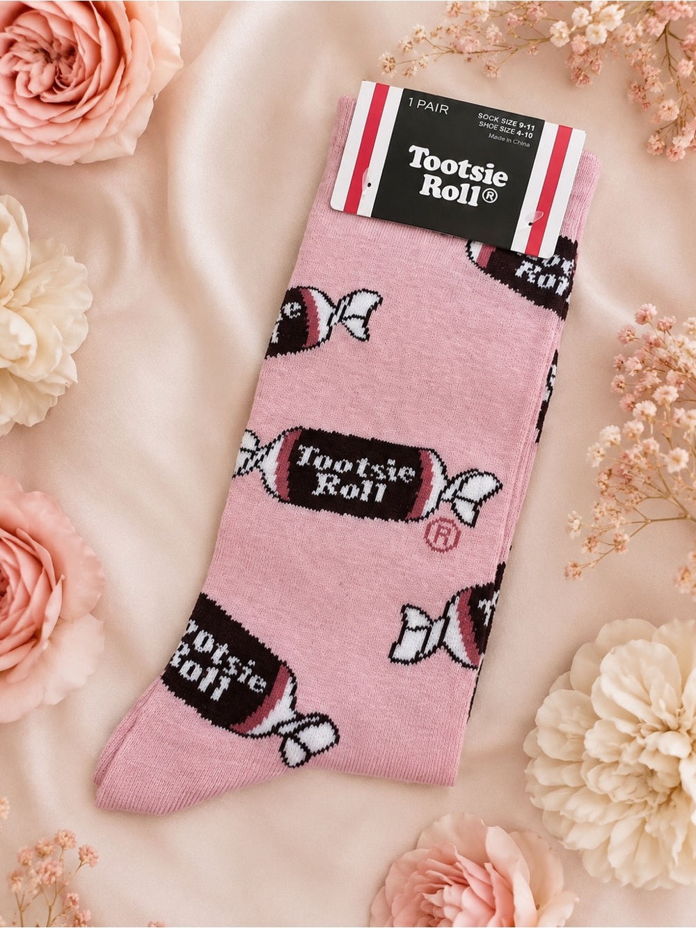 Tootsie Roll Pink Candy Print Socks - Picture 3 of 5